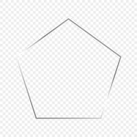 Silver glowing pentagon shape frame vector