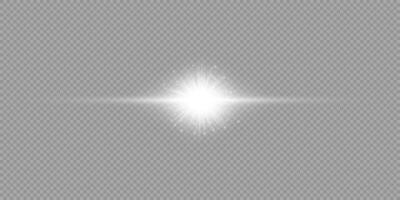 White horizontal light effect of lens flares vector