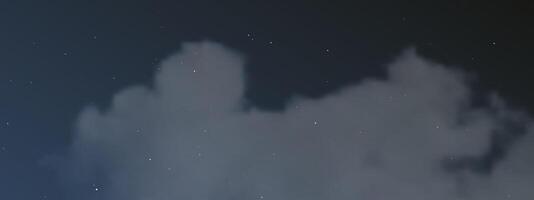 Night sky with clouds and many stars vector