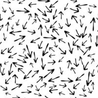Seamless pattern with black hand drawn arrows vector