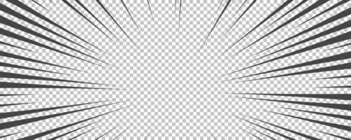 Comic book page with black lines isolated on background. Template with flash explosion rays effect texture. illustration vector