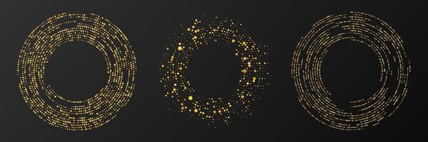 Abstract gold glowing halftone dotted background vector