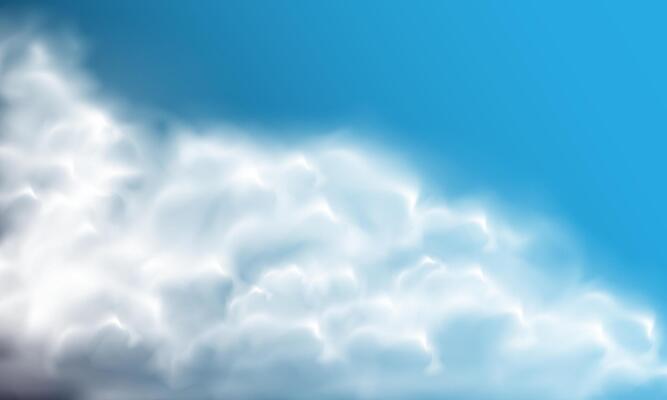 of realistic white cloud on blue sky background