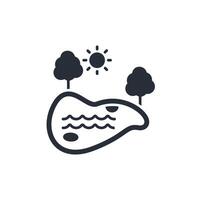 lake icon. .Editable stroke.linear style sign for use web design,logo.Symbol illustration. vector