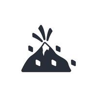 volcano icon. .Editable stroke.linear style sign for use web design,logo.Symbol illustration. vector
