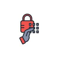 locked icon. .Editable stroke.linear style sign for use web design,logo.Symbol illustration. vector