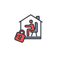 lockdown icon. .Editable stroke.linear style sign for use web design,logo.Symbol illustration. vector