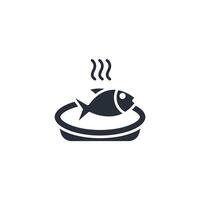 fish meal icon. .Editable stroke.linear style sign for use web design,logo.Symbol illustration vector