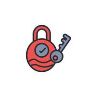 secure icon. .Editable stroke.linear style sign for use web design,logo.Symbol illustration. vector