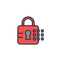 Combination Lock icon. .Editable stroke.linear style sign for use web design,logo.Symbol illustration. vector