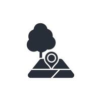 Land icon. .Editable stroke.linear style sign for use web design,logo.Symbol illustration. vector
