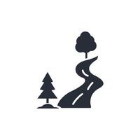 river icon. .Editable stroke.linear style sign for use web design,logo.Symbol illustration. vector