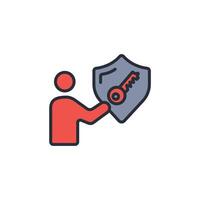 secured icon. .Editable stroke.linear style sign for use web design,logo.Symbol illustration. vector