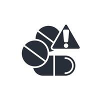 danger drugs icon. .Editable stroke.linear style sign for use web design,logo.Symbol illustration. vector