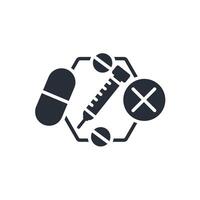No Drugs icon. .Editable stroke.linear style sign for use web design,logo.Symbol illustration. vector