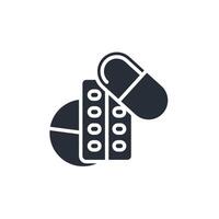 pills icon. .Editable stroke.linear style sign for use web design,logo.Symbol illustration. vector
