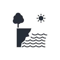 cliff icon. .Editable stroke.linear style sign for use web design,logo.Symbol illustration. vector