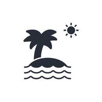 island icon. .Editable stroke.linear style sign for use web design,logo.Symbol illustration. vector
