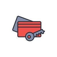 key card icon. .Editable stroke.linear style sign for use web design,logo.Symbol illustration. vector