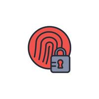 biometrics lock icon. .Editable stroke.linear style sign for use web design,logo.Symbol illustration. vector