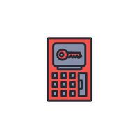 digital lock icon. .Editable stroke.linear style sign for use web design,logo.Symbol illustration. vector