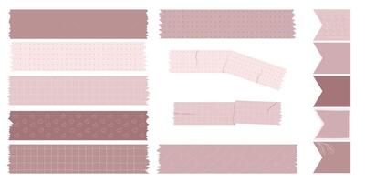 Collection of Cute Blank paper notes for to-do list, Daily and Weekly Planner. Scrapbook Stickers, different pieces of washi tape and bookmarks for scheduler or organizer vector
