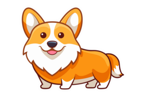 Cute corgi dog character isolated on the transparent background png