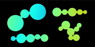 Meta balls collection. Connected morph dots. Liquid blobs fluid set. Rounded design elements for logo, icon, tag, emblem, poster. vector