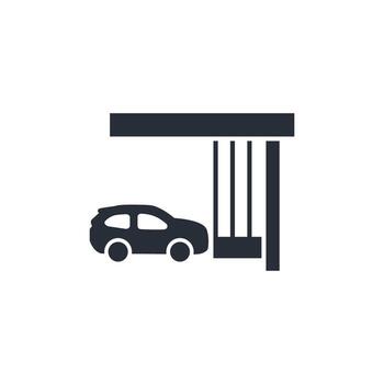 garage icon. .Editable stroke.linear style sign for use web design,logo.Symbol illustration. vector