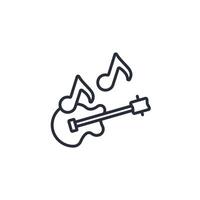 Guitar icon. .Editable stroke.linear style sign for use web design,logo.Symbol illustration. vector