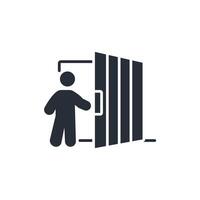 Door icon. .Editable stroke.linear style sign for use web design,logo.Symbol illustration. vector