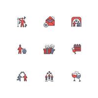 Celebrate icon set..Editable stroke.linear style sign for use web design,logo.Symbol illustration. vector