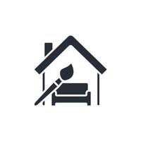 interior design icon. .Editable stroke.linear style sign for use web design,logo.Symbol illustration. vector