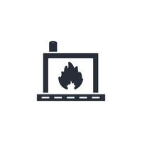 Fireplace icon. .Editable stroke.linear style sign for use web design,logo.Symbol illustration. vector