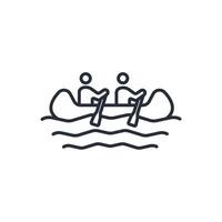canoe icon. .Editable stroke.linear style sign for use web design,logo.Symbol illustration. vector