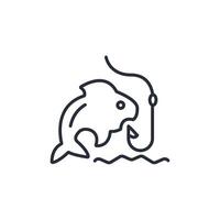 Fishing icon. .Editable stroke.linear style sign for use web design,logo.Symbol illustration. vector