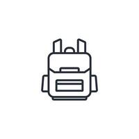 backpack icon. .Editable stroke.linear style sign for use web design,logo.Symbol illustration. vector