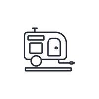 Caravan icon. .Editable stroke.linear style sign for use web design,logo.Symbol illustration. vector