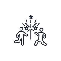new year icon. .Editable stroke.linear style sign for use web design,logo.Symbol illustration. vector