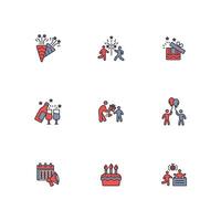 Celebrate icon set..Editable stroke.linear style sign for use web design,logo.Symbol illustration. vector