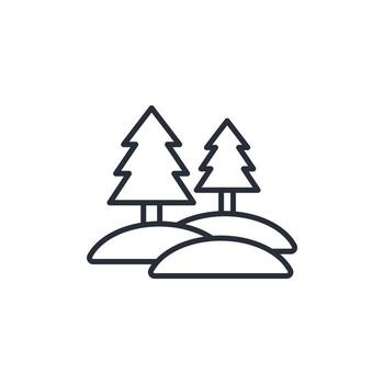 forest icon. .Editable stroke.linear style sign for use web design,logo.Symbol illustration. vector