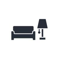Living Room icon. .Editable stroke.linear style sign for use web design,logo.Symbol illustration. vector