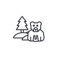 bear icon. .Editable stroke.linear style sign for use web design,logo.Symbol illustration. vector