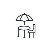 picnic table icon. .Editable stroke.linear style sign for use web design,logo.Symbol illustration. vector