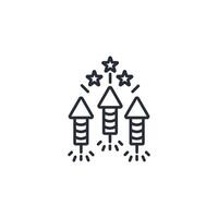 Firework icon. .Editable stroke.linear style sign for use web design,logo.Symbol illustration. vector