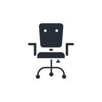 desk chair icon. .Editable stroke.linear style sign for use web design,logo.Symbol illustration. vector