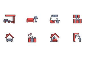 Home interior icon set..Editable stroke.linear style sign for use web design,logo.Symbol illustration. vector