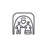 wedding icon. .Editable stroke.linear style sign for use web design,logo.Symbol illustration. vector