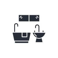 Bathroom icon. .Editable stroke.linear style sign for use web design,logo.Symbol illustration. vector