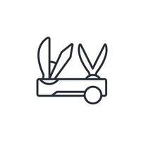 pocket knife icon. .Editable stroke.linear style sign for use web design,logo.Symbol illustration. vector